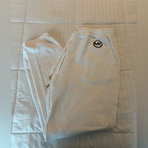 MICHAEL Michael Kors sweatpants. Color: white with black emblem. Size: S